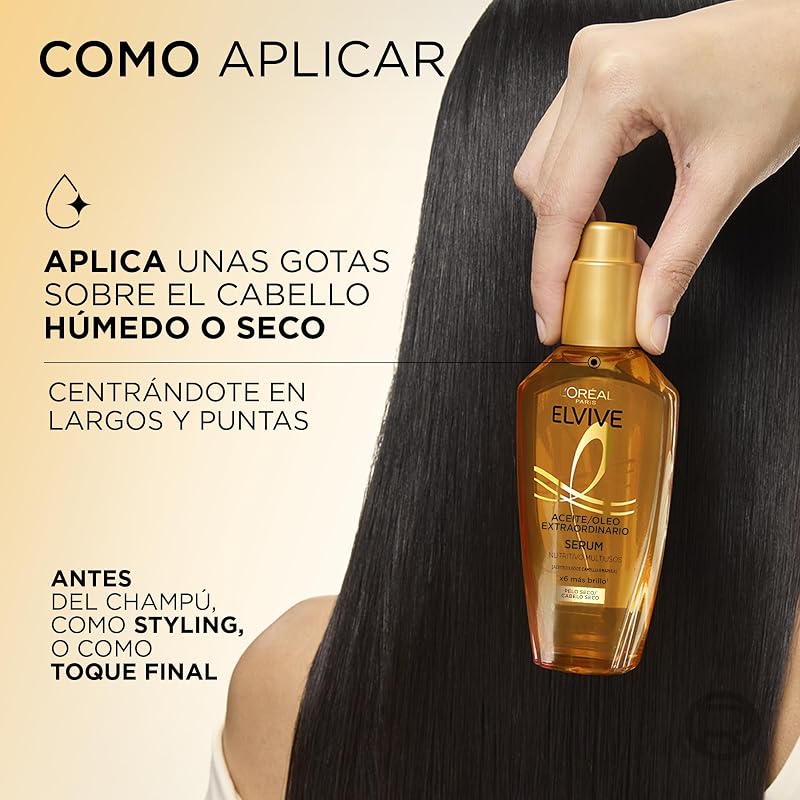 L'Oréal Paris Elvive Aceite Extraordinario Sérum para Pelo Teñido, 100ml — foto 7 de 8