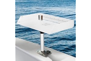 Anrain Boat Cutting Board, Bait Board/Fillet Table with 360° Adjustable Rod Holder, Rod Holder Fishing FilletTable with Scale, Plier Storage and Knife Slot, Boat Fish Cleaning Station