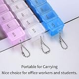 Ninoclar 3 Pack 7 Day Pill Box Organiser Weekly Dispenser White Pink Blue view 3