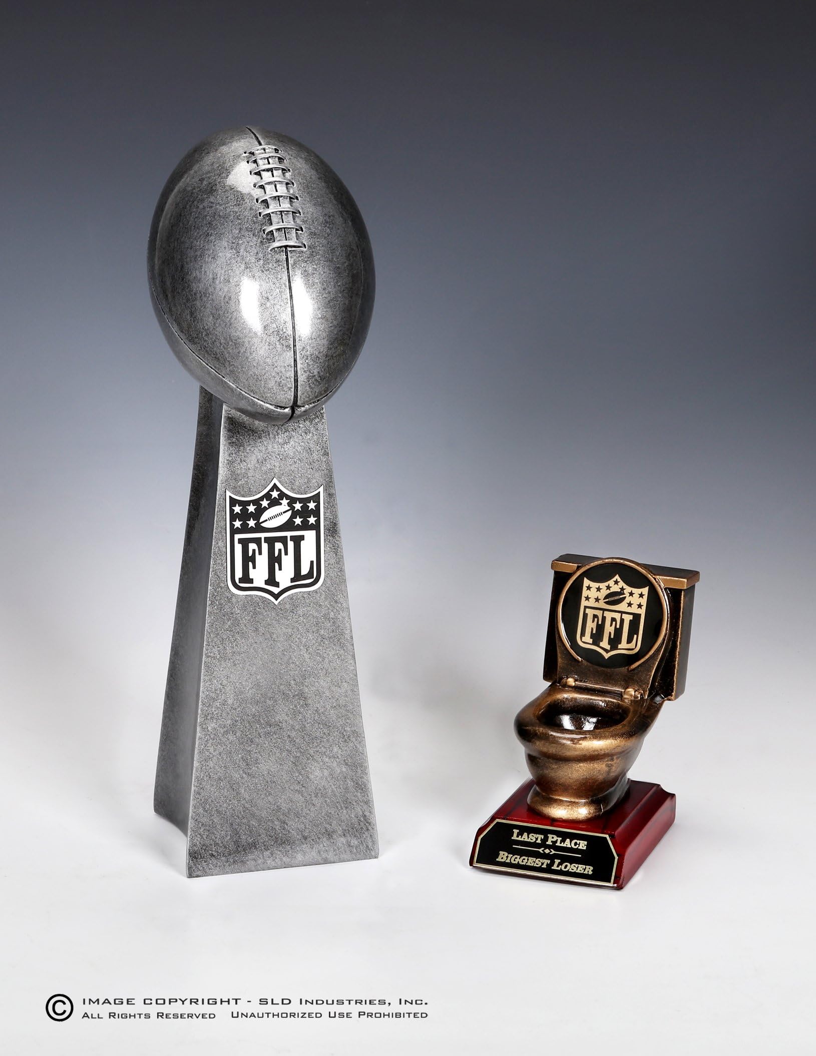 Fantasy Football Trophy Lombardi 14" Combo Winner & Loser Award Package, Free Engraving!!!
