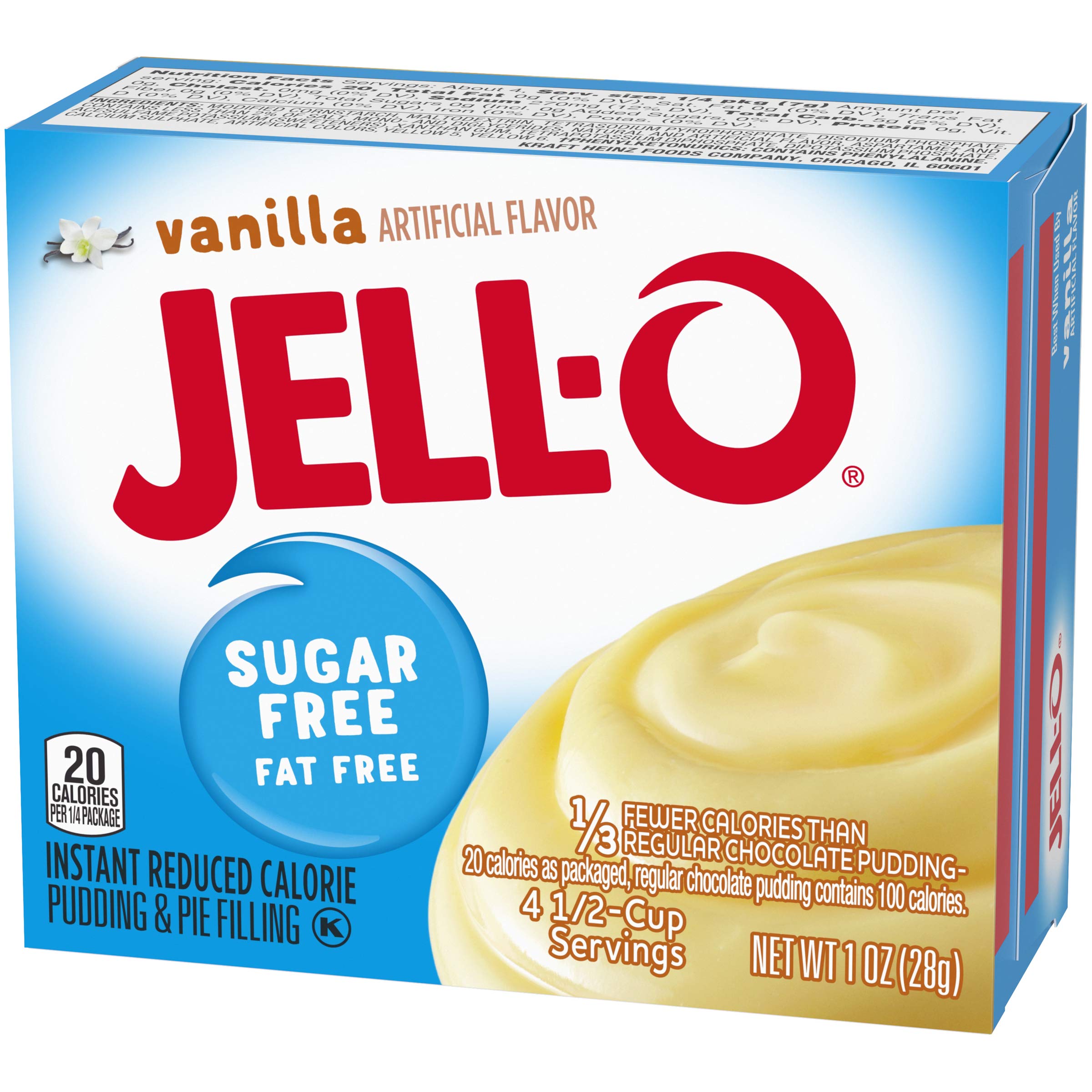 JELLO Vanilla Instant Pudding & Pie Filling Mix (1 oz Boxes, Pack of 6