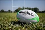 Rhino Rapide XV Rugby Ball White Green Size 3 Brand Rhino view 2