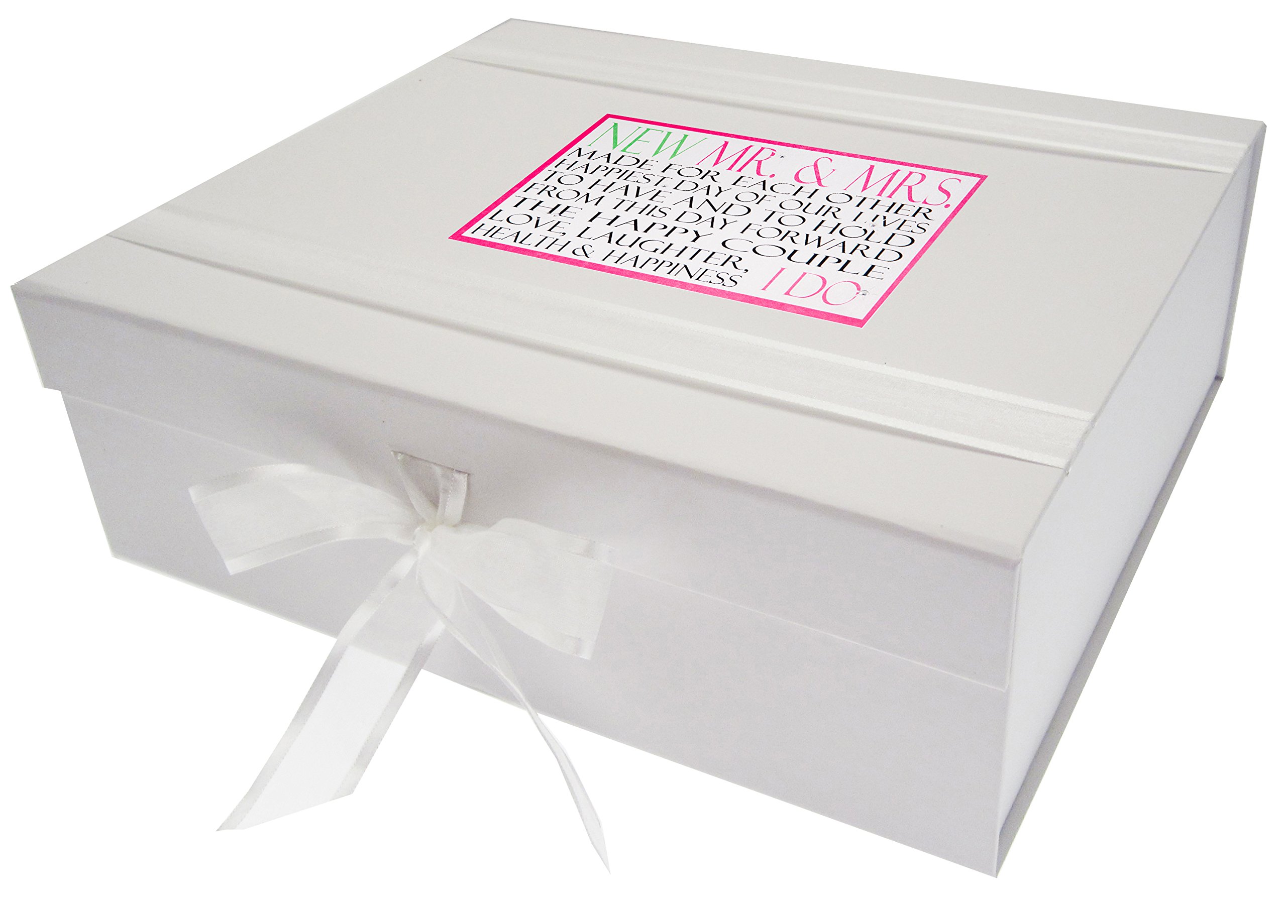 White Cotton Cards Day Largel Keepsake Box Wedding Words, Wood, 27.2 x 32 x 11 cm