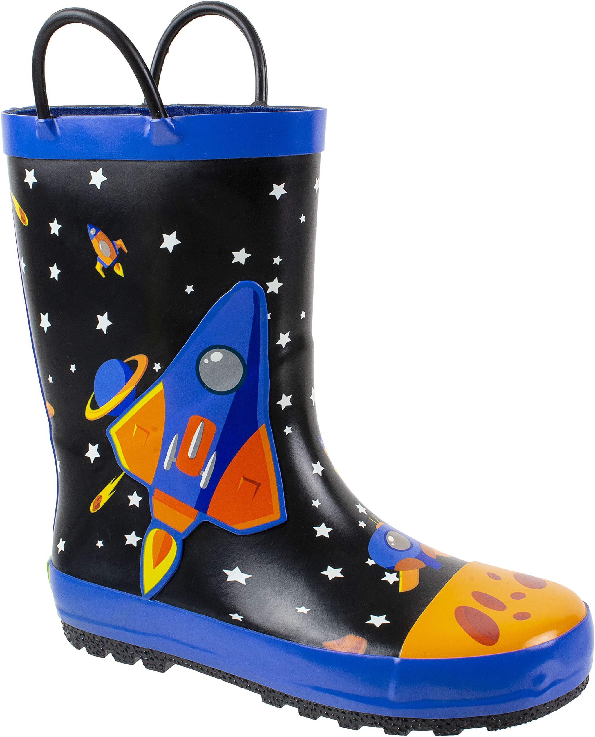 Rainbow Daze Rain Boots for Girls and Boys, Easy on Handles, Fun Prints,Waterproof,Toddlers & Kids, Ages 2+