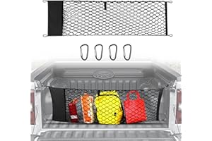 JJMY Envelope Style Trunk Cargo Net Compatible with Ford Maverick 2022-2024, Heavy Duty Carabiners Highly Elastic Truck Bed Mesh Cargo Net