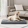 Orthopedic Large Dog Bed for Large Dogs, Dog Beds Large Sized Dog with Soft Rose Plush Removable Washable Cover, Egg Crate Foam Support and Non-Slip Bottom, Waterproof Pet Bed Mat