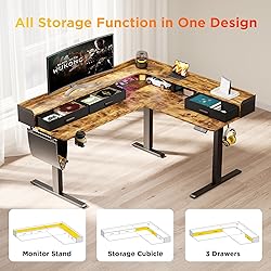 WALKINGDESK 63 Inches Height Adjustable L Shaped