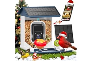 BROAIMX Smart Bird Feeder with Camera-AI Identify 11,000+ Species, 2K HD Auto Capture Birds Video & 64G TF Card, Solar-Powered Wireless Outdoor Design, Birdhouse with Built-in Two-Way Microphone