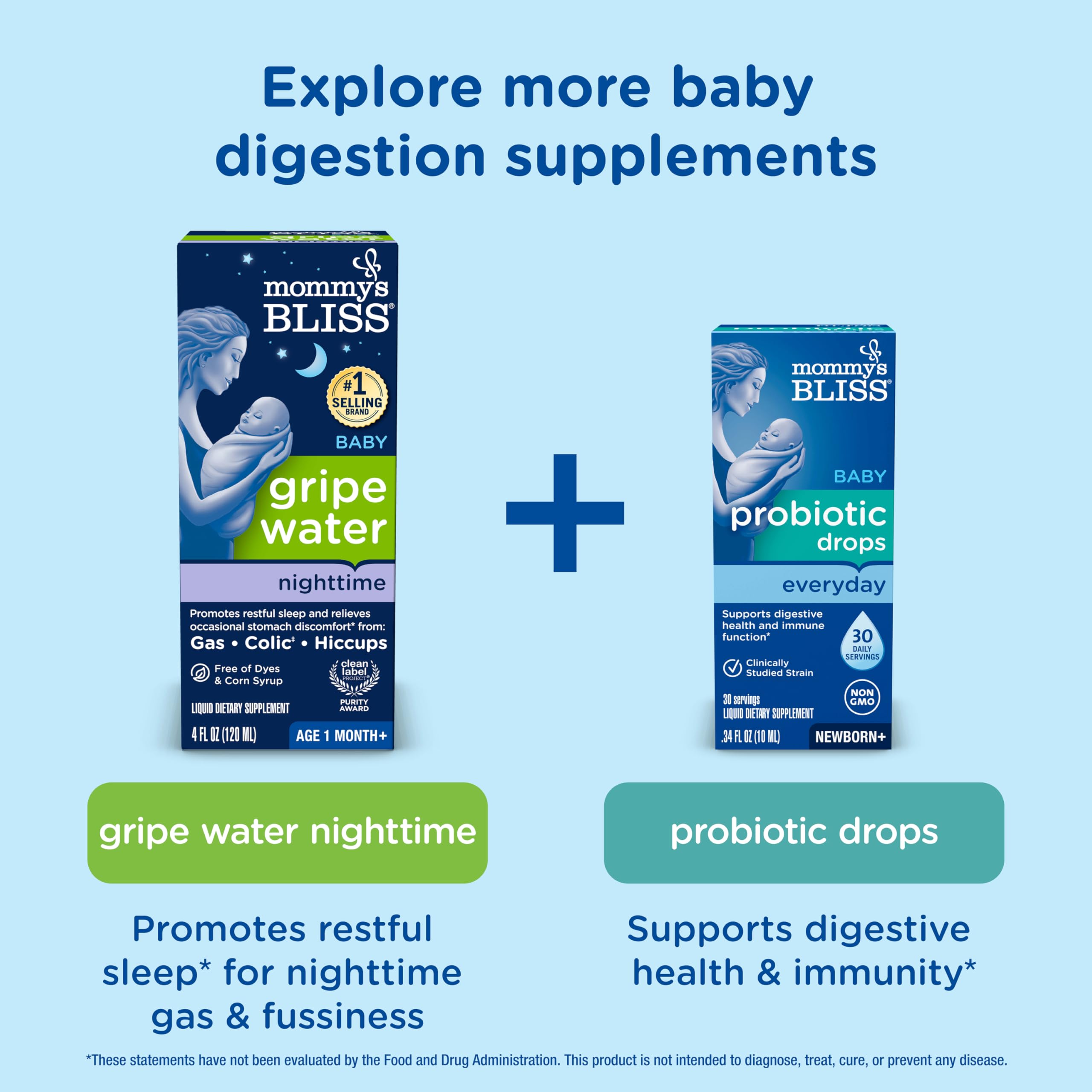 Mommy's Bliss Gripe Water Original, Infant Gas & Colic Relief, Gentle & Safe, 2 Weeks+, 4 Fl Oz (Pack of 1)