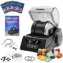 Rock Tumbler Kit, Set Professionnel Gobelets En Pierre Tambour Polissage Tambour Pierre Ponceuse à Pierre Rock Polisher For Children And Adults 7 Jours Fonction ChronoméTrage 4 Types Poudre Polissage