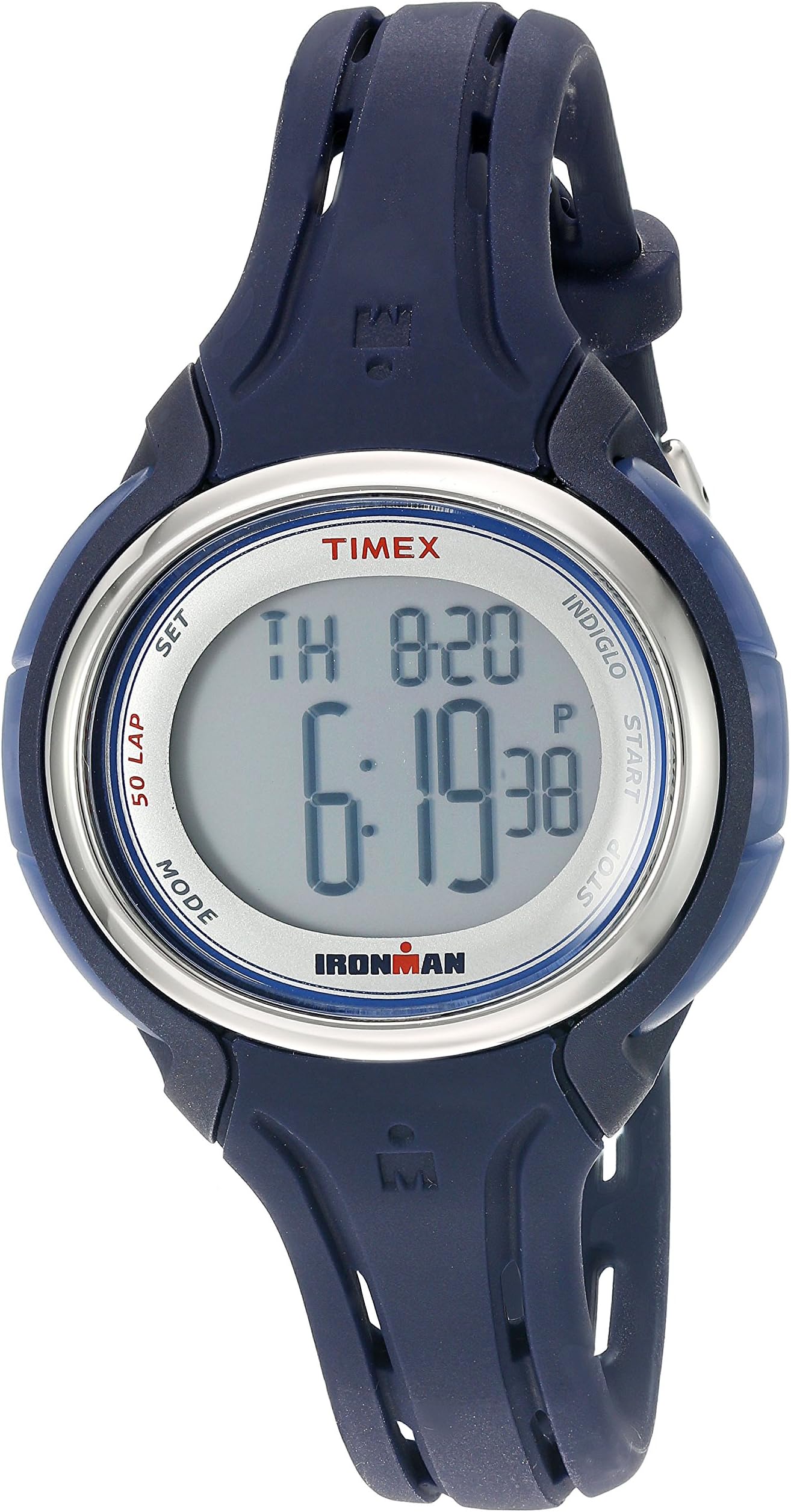 TimexMid-Size Ironman Sleek 50 Round Silicone Strap Watch
