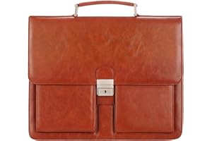 Jack&Chris Mens New PU Leather Attache Briefcase Traditional Messenger Lawyer Bag, MBYX015