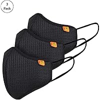 Marc Loire- Made in India Standard Size ISO CE Certified Reusable/Washable 5-Layered Outdoor Protection Face Mask with Improved Ear Loops for Men/Women (Pack of 3)(Black)