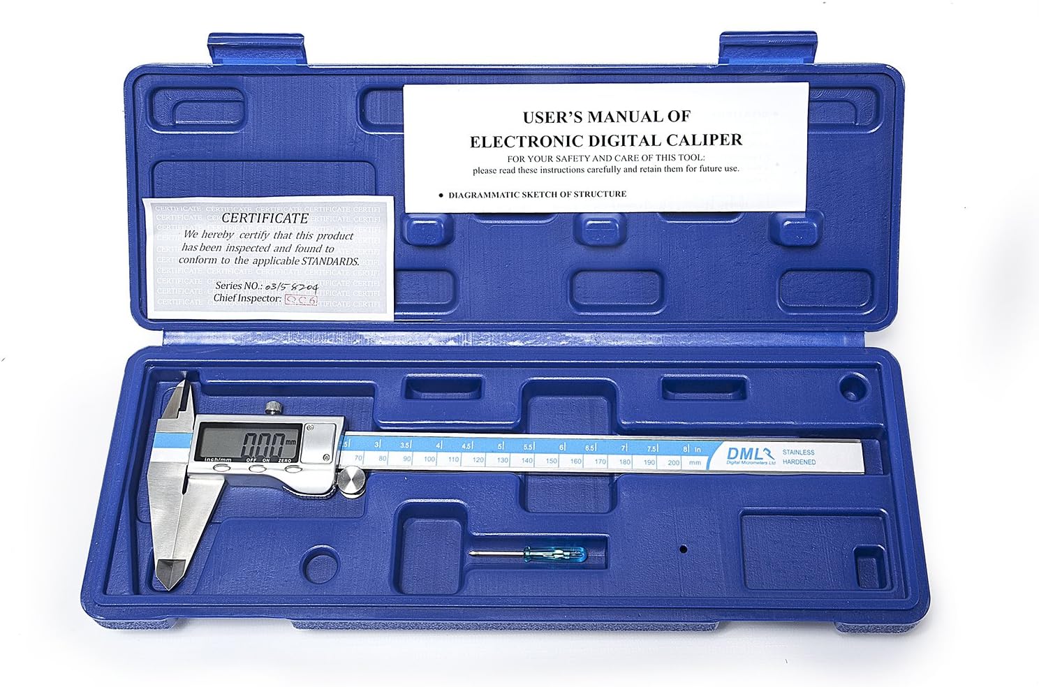 DML 200mm 8 Inch Digital Vernier Caliper High Quality Stainless Steel 12 Months Warranty