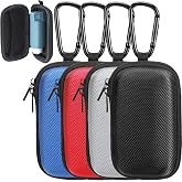 Woanger 4 Pcs Hearing Aid Case Hard Asthma Inhaler Holder Travel Hearing Aid Case Earbud Portable Zipper Carry Holder with Mesh Pocket for Inhaler Carrying Aid Other Accessories from Dust and Dirt