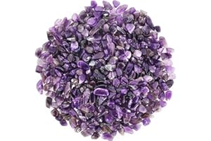 ORIENTREA 1.1lb Natural Crushed Amethyst Crystal Tumbled Chips-Healing Crystals Chips Bulk, Crushed Crystal Gemstones for Crafts, Beautiful Package for Gift (Amethyst)