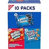 Nabisco Cookies Variety Pack, 3 Flavors, 10 Snack Packs | OREO Minis, NUTTER BUTTER Bites, and ​CHIPS AHOY! Minis Cookies, Individually Wrapped