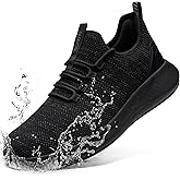Taquco Non Slip Work Shoes for Women Food Service Lightweight Waterproof Kitchen Chef Shoe Restaurant Walking Sneakers Nursing Slip Resistant Footwear, Black