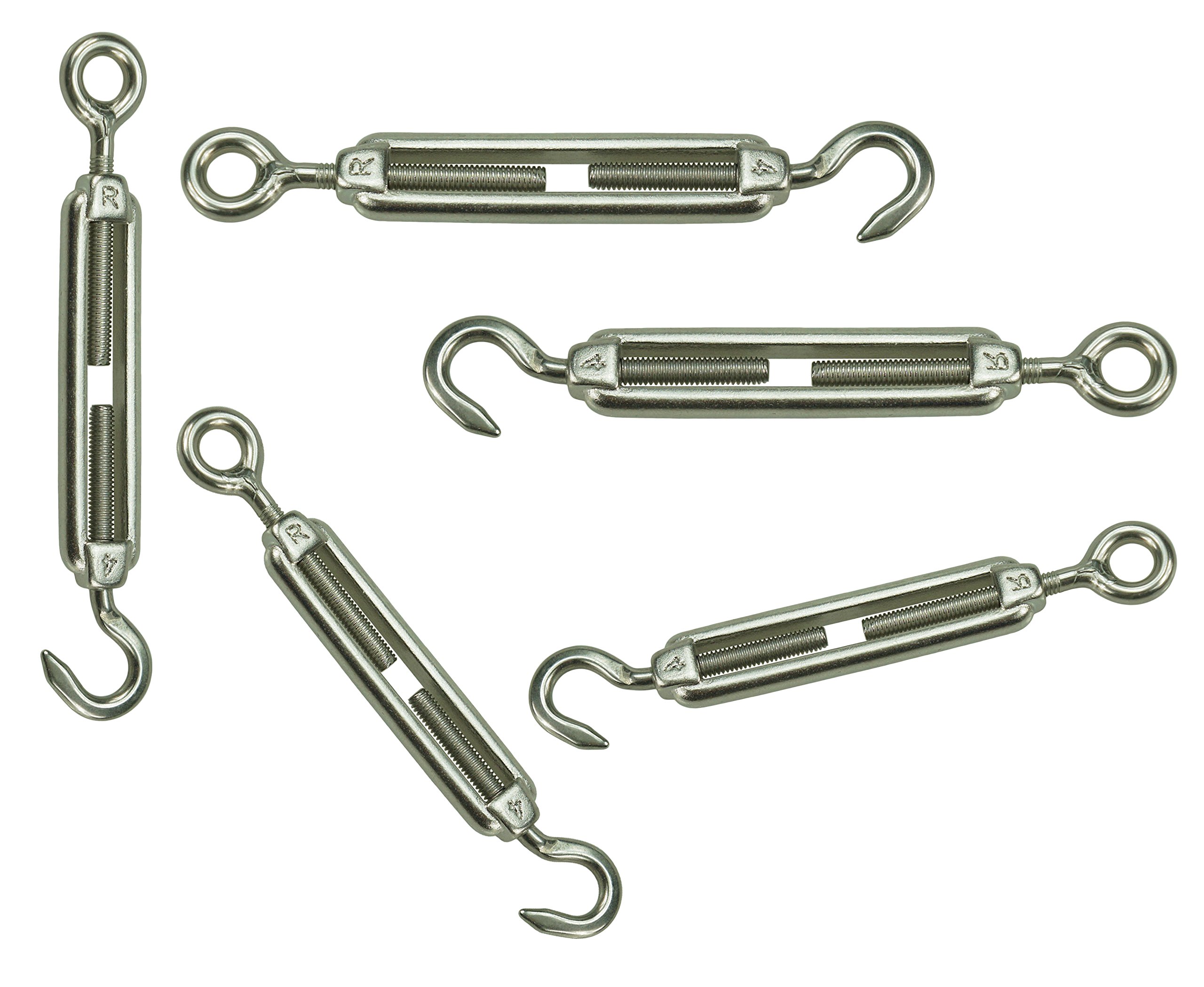 Turnbuckles Hook M6, 10Pcs Lsquirrel 304 Stainless Steel Turnbuckle