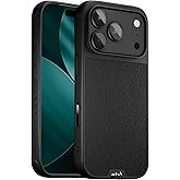 Mous for iPhone 17 Pro Case, Compatible with MagSafe - Limitless - Protective Black Leather Cover for iPhone 17 Pro - Shockproof, Full Camera Protection, Anti-Scratch Back, Black
