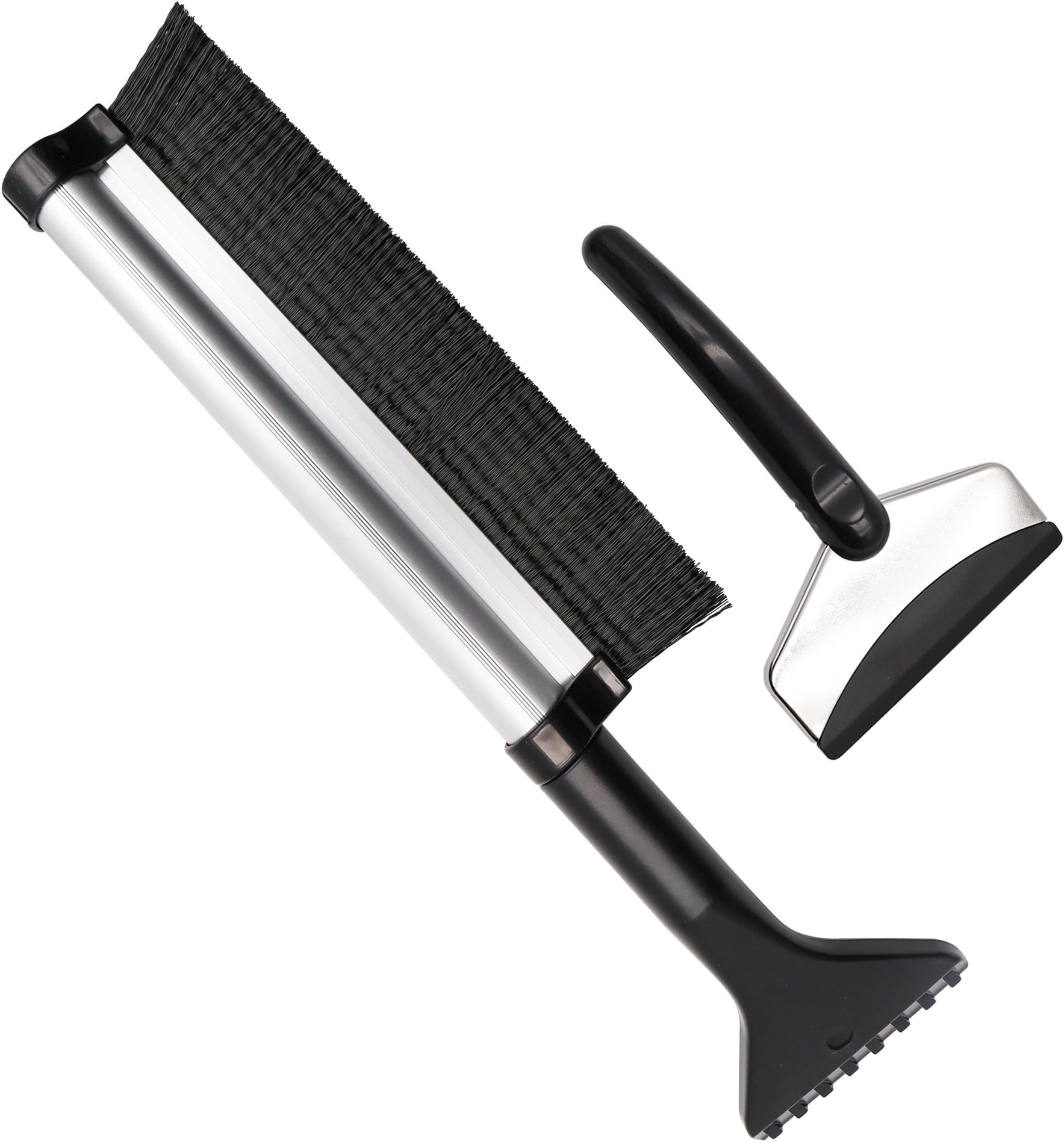 OUO Snow Brush Ice Scraper Extendable 17"-24" Aluminium Handle Truck SUV Great Sturdy Car Scraper Snow Removal Tool Ice Scrape for Entire Windshield Windows 2 Pack Car Brush Snow Scraper