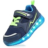 YESKIS Toddler Boys Girls Light Up Shoes LED Flashing Lightweight Mesh Breathable Adorable Running Sneakers for Toddler and Little Kid
