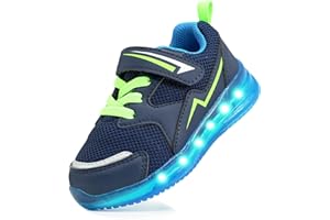 YESKIS Toddler Boys Girls Light Up Shoes LED Flashing Lightweight Mesh Breathable Adorable Running Sneakers for Toddler and Little Kid