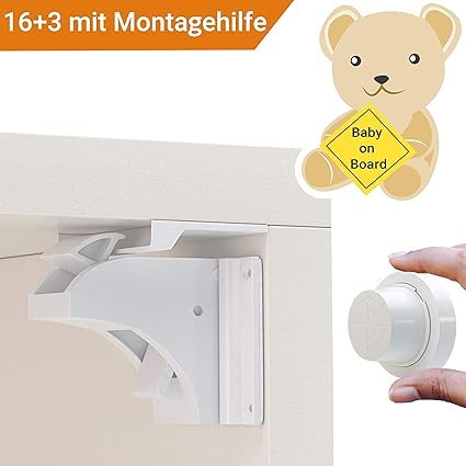 Avantina® Magnetische Kindersicherung Schrank und Schubladen - 16 x Schranksicherung – unsichtbare Kindersicherung - Kinder-s