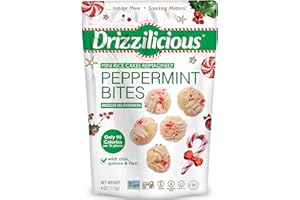 Drizzilicious Mini Rice Cakes - Rice Crisps, Healthy Snack for Adults and Kids, Flavored Rice Cakes, Vegan, Gluten Free, Only 90 Calories Per Serving - Peppermint, 4 oz (Pack of 2)