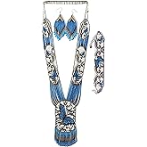 Weavish Long Beaded Necklace – Boho Native Handmade Seed Bead Tassel Necklace, Bohemian Large Statement Beaded Necklace for Women (craftscorner-va2)