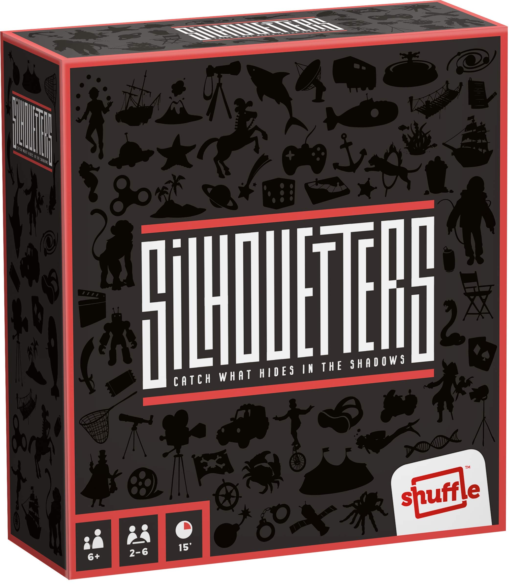 Shuffle Silhouetters Card Game, Fast All Play Word Game, For 2-6 Players, Great Gift For Kids Aged 6+