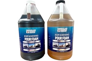 FIBERGLASS SUPPLY DEPOT 6 Lb. Density Expanding Pour Foam, 2 Part Polyurethane Closed Cell Liquid Foam for Boats, Dock Flotation, Carving, Soundproofing, Filling Voids, and Insulation (1 Gallon Kit)