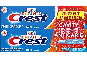 Crest Kid's Toothpaste Cavity Protection Sparkle Fun Gel, 200 mL Total (2 Count of 100 mL Each)