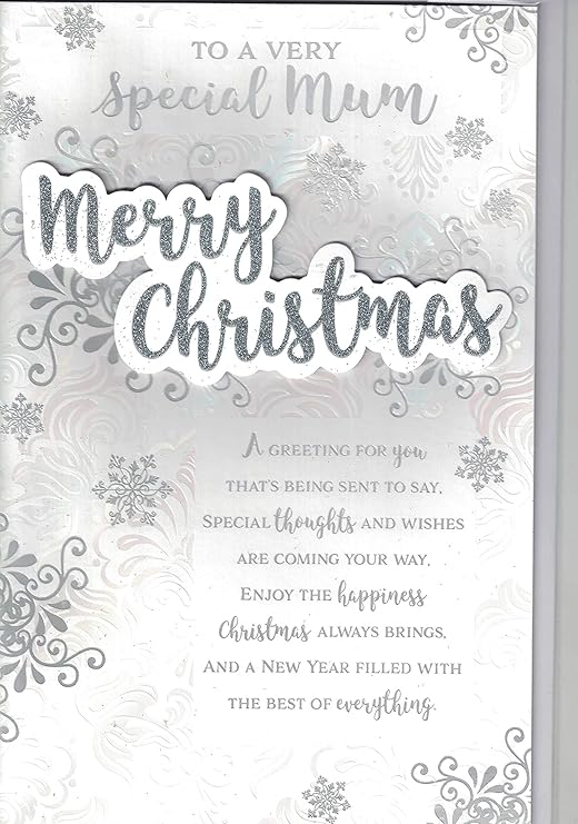 Mum Christmas Card ~ Christmas Wishes To A Very Special Mum ~ Traditional Christmas Tree ~ Extra