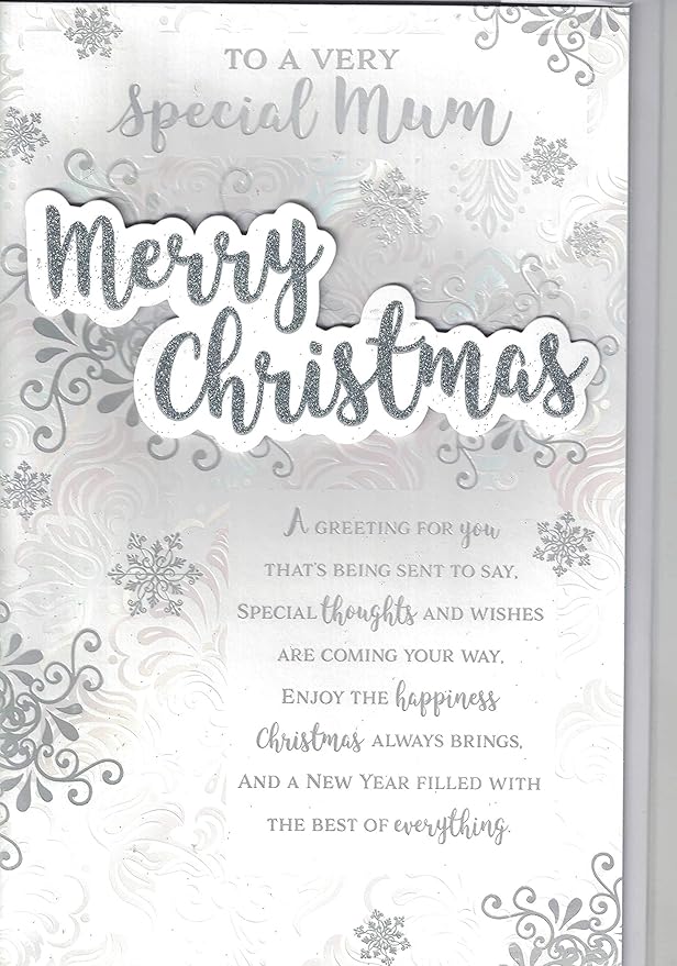 Mum Christmas Card ~ Christmas Wishes To A Very Special Mum ~ Traditional Christmas Tree ~ Extra