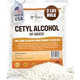 Cetyl Alcohol NF Grade (2 lbs / 32 oz) 100% Pure Extracted from Coconut &amp; Palm Oils. Premium Granules Cetyl Alcohol for Lotion Making, Creams, Scrubs, Shampoos, Conditioners, Moisturizers | 2 Pound