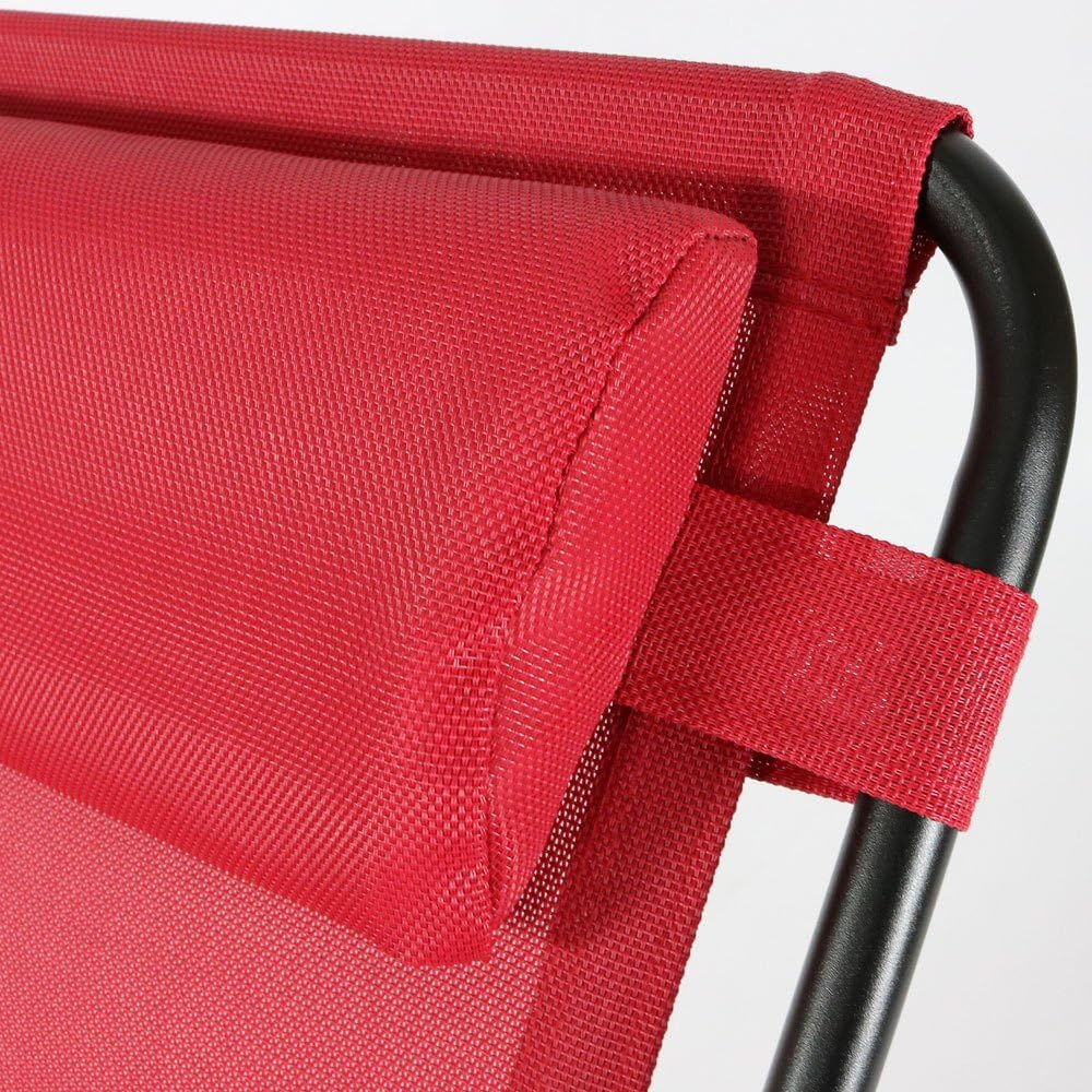 Sunnydaze Outdoor Zero Gravity Lounge Chairs with Pillow and Cup Holder Folding Patio Lawn Recliner Set of 2 Red: Kitchen & Dining