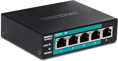 TRENDnet TE-FP051 5-Port Long Range PoE+ Fast Ethernet Switch 250m