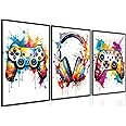 ZHMAO-Ensemble de Literie Gamer Cool Neon Console de Jeu Vidéo Gamepad