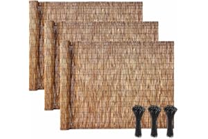 VEVOR Natural Reed Fencing, 4 ft x 16.4 ft, 3 Pack Decorative Natural Reed Fencing Roll, Decorative Fence for Backyard Divide