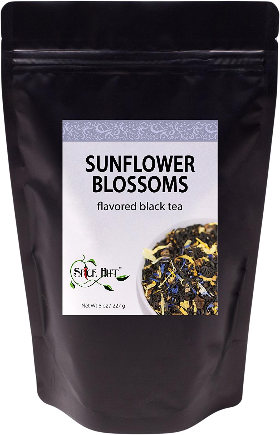 Sunflower Blossoms Black Tea, Loose Leaf Mango & Pineapple flavored Black Tea, Caffeine, Hot & Iced Black Tea Loose Leaves | 8oz Bulk Tea, 80-100 Cups | The Spice Hut, First Sip of Tea