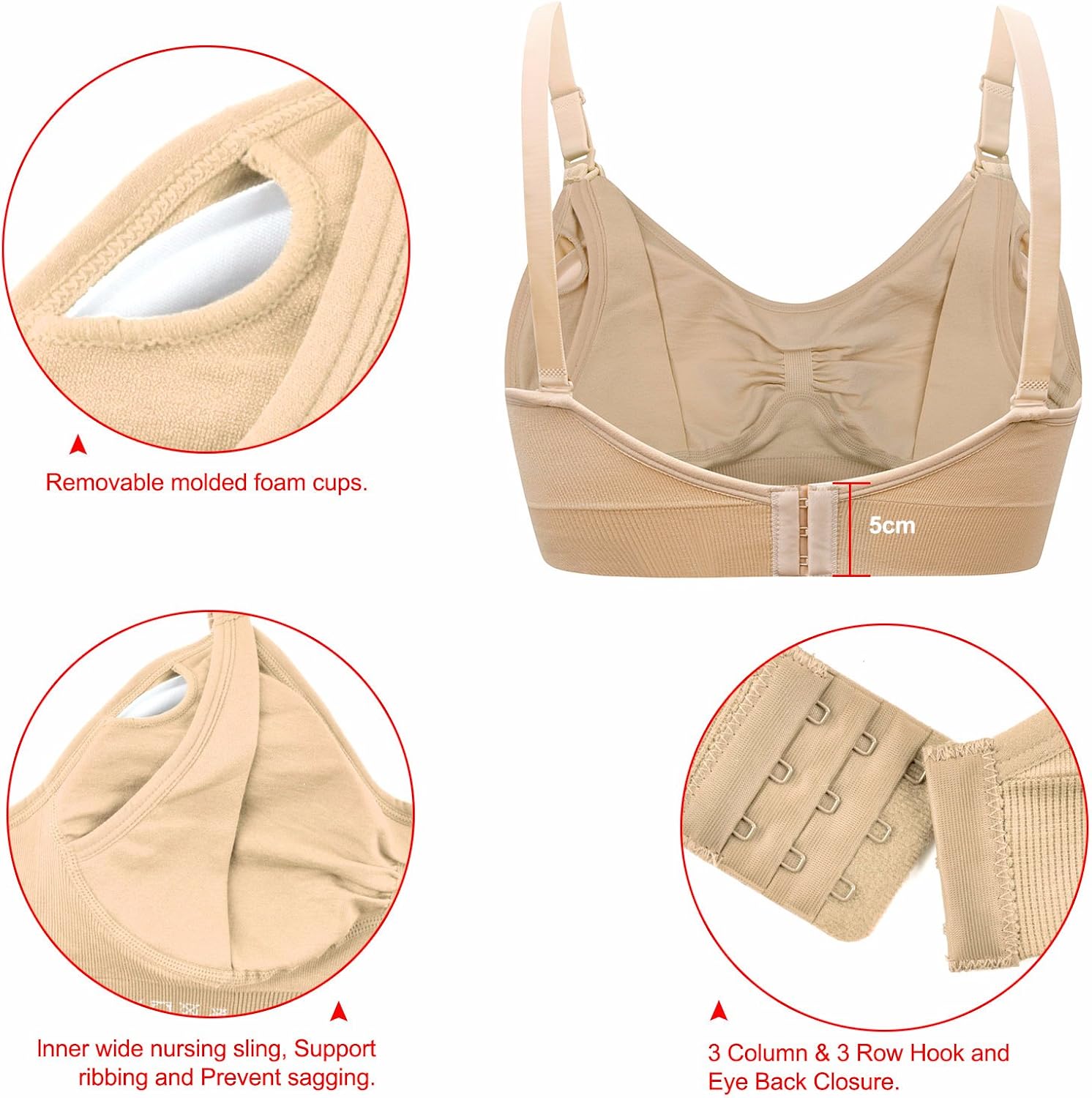 DAISITY Womens Seamless Sleep Nursing Bra for Breastfeeding Clip Down Maternity Bras Pack of 3 at  Women’s Clothing store