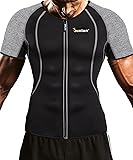 Junlan Men Weight Loss Shirt Workout Neoprene Top Training Body Shaper Clothes Sweat Sauna Suit Exercise Fitness Short Sleeve