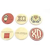 Chi Omega Set of 6 Pin-Back Buttons