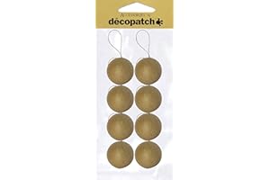 Décopatch Mache Baubles, 5x5x5 cm - Brown, 8 Pack