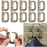 BOOSTEADY 10 Pack Multipurpose D-Ring Grimlock Locking for Molle Webbing with Zippered Pouch