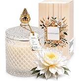 VIONAMI Queen of The Night Rare Flower Fragrance Luxury Scented Candle Gift | Decorative Soy Candles Birthday Gifts for Women, Elegant Glass Jar, 14.8oz, 80Hr Long Lasting Burn, Luxury Candles for Women