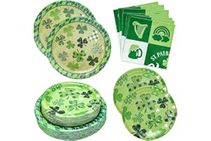 OSONM 180PCS St. Patrick's Day Party Supplies Serve 60, Shamrock Party Paper Plates and Napkins Kit for Happy St. Patrick's Day Party Decorations, Includes Dinner Plates, Dessert Plates, Napkins