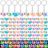 VioraWhite 96 Pcs Mini Axolotl Keychain Resin,Luminous | Axolotl Party Favors, Animal Figures Key Chain, Tiny Glow in The Dark Animal Pendant Accessories Bulk, for Backpack Birthday