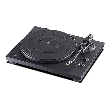 Teac TN-200 (B) HiFi-Plattenspieler (Riemenantrieb, 33/45 Umdrehungen, USB-Ausgang für PC/Mac, Line/Phono-Ausgänge) schwarz